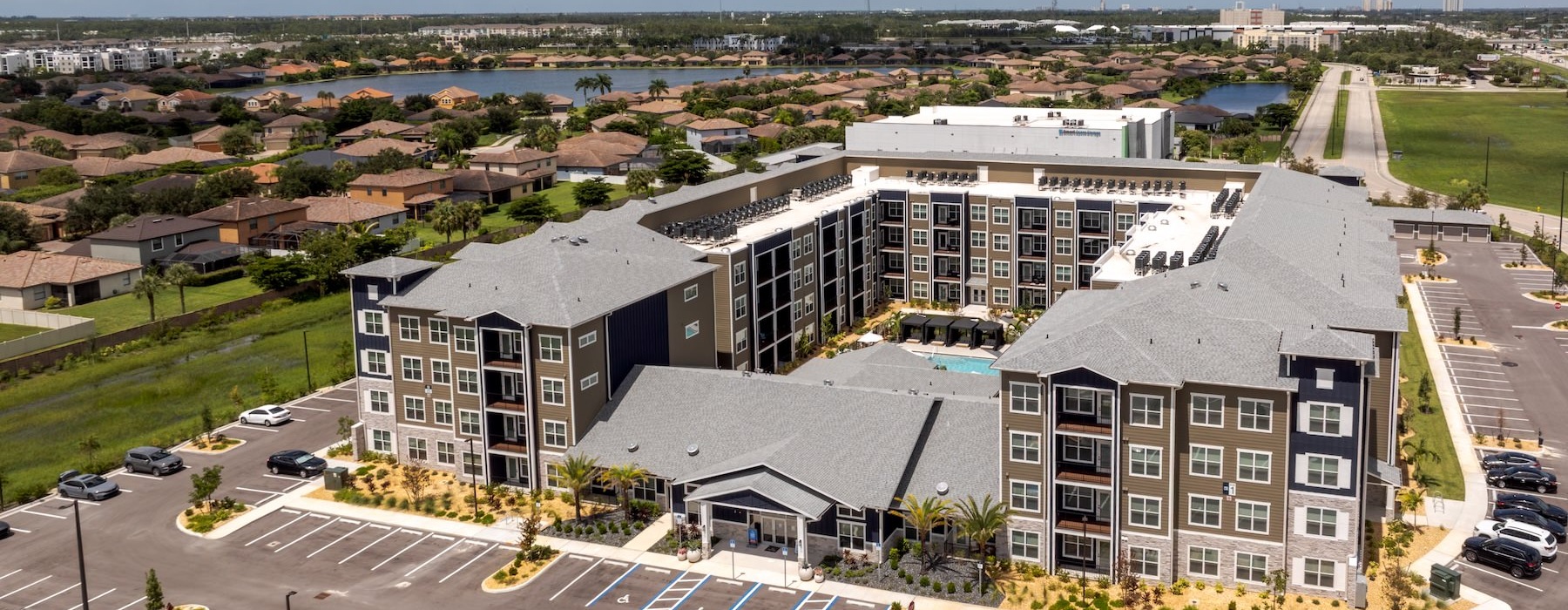 a high angle view of buildings